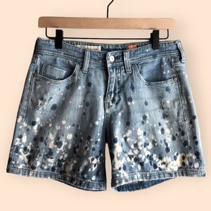 Anthropologie Pilcro and the Letterpress Paint Splatter Hyphen Shorts Denim 25